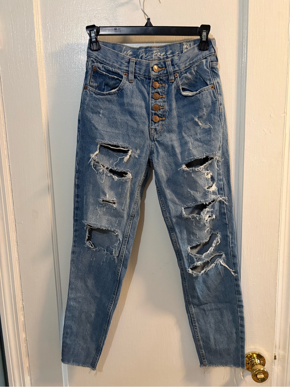 Free People High-Rise Distressed Blue Women’s Jeans